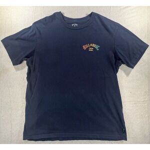 Billabong Premium Men's Large Navy Blue Graphic Logo T Shirt Surf Skatewear Tee